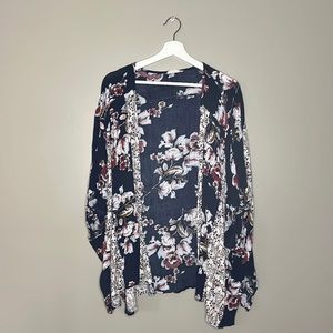 Alterd State Boho Floral Print Open Front Cardigan Size M/L